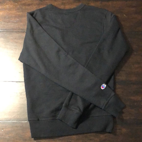 ❤️🤍🖤CHAMPION Mens Script Crew Sweatshirt - Black XS Like New Condition!❤️🤍🖤 - Picture 12 of 13